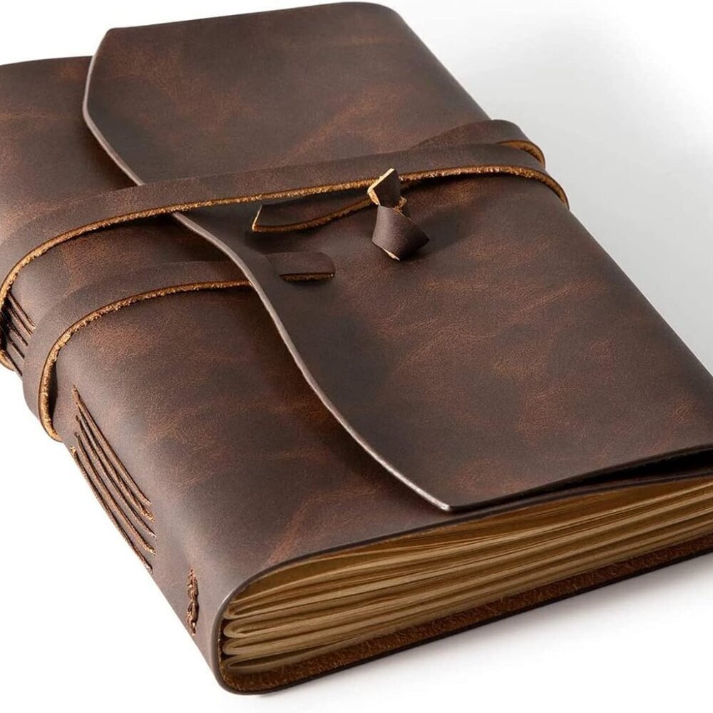 Leather Journal Notebook - Genuine Leather Journals for Writing 260 Pages 5x7.1